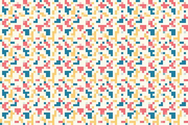 Pixelated Colorful Vibrant Geometric grid modern abstract pixel Noise Vector texture, Tile seamless pattern background