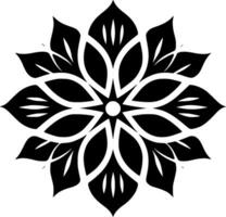 mandala - negro y blanco aislado icono - vector ilustración