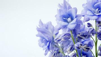 foto de hermosa espuela de caballero flor aislado en blanco antecedentes. generativo ai