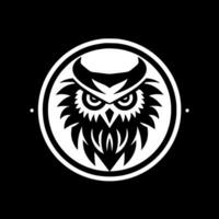 Owl, Black and White Vector illustration