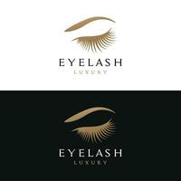 Beautiful and luxurious and modern women's eyelashes and eyebrows Logo Design. Logo for business, beauty salon, makeup, eyelash shop. vector