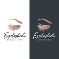 Beautiful and luxurious and modern women's eyelashes and eyebrows Logo Design. Logo for business, beauty salon, makeup, eyelash shop. vector