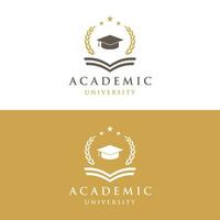 Education logo template design with bachelor cap and book concept with creative idea.Logo for school, university,academy and student. vector