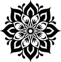 Mandala, Black and White Vector illustration