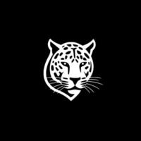 leopardo - negro y blanco aislado icono - vector ilustración