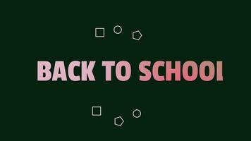 Back to school title animation effect with the geometric shape video