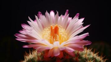 Photo of beautiful Cactus flower isolated on white background. Generative AI