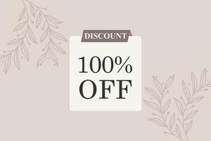 100 percent Sale and discount labels. price off tag icon flat design. vector