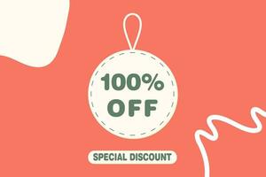 100 percent Sale and discount labels. price off tag icon flat design. vector