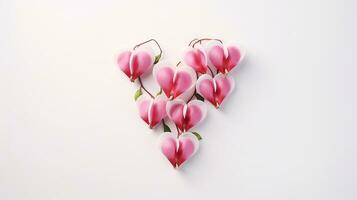 foto de hermosa sangrado corazón flor aislado en blanco antecedentes. generativo ai