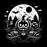 Hallowe'en, Black and White Vector illustration