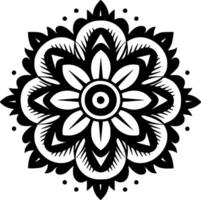 Mandala, Black and White Vector illustration