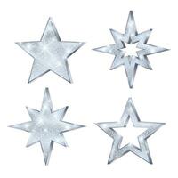 conjunto de Navidad plata estrellas. lujo y glamour Brillantina estrella. decoración elemento para fiesta tarjeta o bandera. vector ilustración aislado en blanco antecedentes