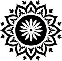 Mandala, Black and White Vector illustration