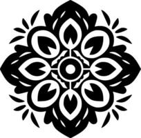 Mandala - Black and White Isolated Icon - Vector illustration