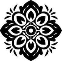 mandala - negro y blanco aislado icono - vector ilustración