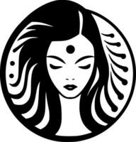 boho - negro y blanco aislado icono - vector ilustración