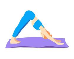 Yoga pose lady in cartoon style vector