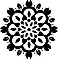 mandala - negro y blanco aislado icono - vector ilustración