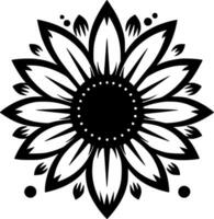 Flower - Black and White Isolated Icon - Vector illustration