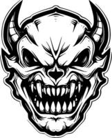 Skull, Black and White Vector illustration