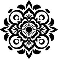 Mandala, Black and White Vector illustration