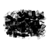 Black brush strokes isolated on a transparent background. Stock design element png