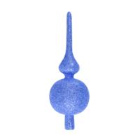 Blue glitter Christmas tree topper isolated on transparent background. png