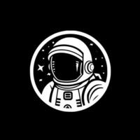 astronauta, negro y blanco vector ilustración