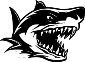 Shark - Black and White Isolated Icon - Vector illustration