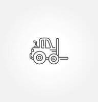 Forklift flat icon. Single high quality outline symbol for web design or mobile app. Forklift thin line signs for design logo, etc. Outline pictogram vector illustration.