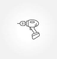 Screwdriver, power drill line icon, outline vector sign. electric drill icon. linear pictogram isolated on white. Symbol, logo illustration