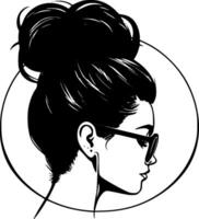 Messy Bun - High Quality Vector Logo - Vector illustration ideal for T-shirt graphic