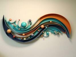 A modern and abstract wall art sculpture features swirling patterns generative ai photo