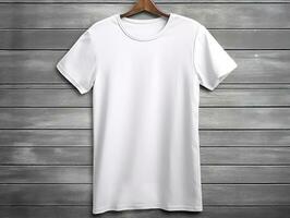 female t-shirt mockup, oversized white t-shirt generative ai photo