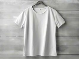 female t-shirt mockup, oversized white t-shirt generative ai photo