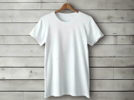 female t-shirt mockup, oversized white t-shirt generative ai photo