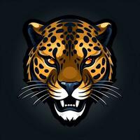 Jaguar head mascot esport logo vector illustration with isolated background generative ai photo