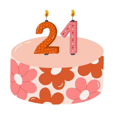 set the cakes in the style of minecraft (2D and 3D with a different number of candles) Stock Vector