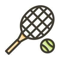 tenis grueso línea lleno colores para personal y comercial usar. vector