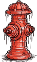 American Red Fire Hydrant ai generative png