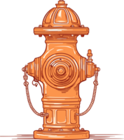 American Red Fire Hydrant ai generative png