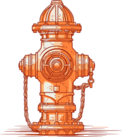 American Red Fire Hydrant ai generative png