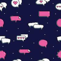 Seamless pattern background with pixelated comic speech bubble chats Vector