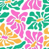 Abstract seamless pattern with colors. Hippie style of the 70s. Summer ornament for fabric or packaging vector