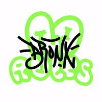 Modern graffiti with the inscription Bronx, No Rules. Marker, spray. Vector illustration for printing on fabric, logo.