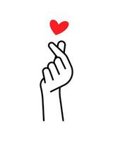 Korean love sign. Korea finger heart vector illustration