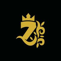 Abstract Number 7 Royal Luxury logo, flat design logo template, vector illustration