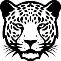 leopardo - negro y blanco aislado icono - vector ilustración