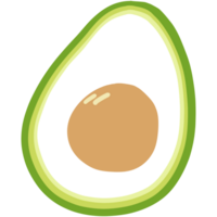 Outline avocado cut in half png